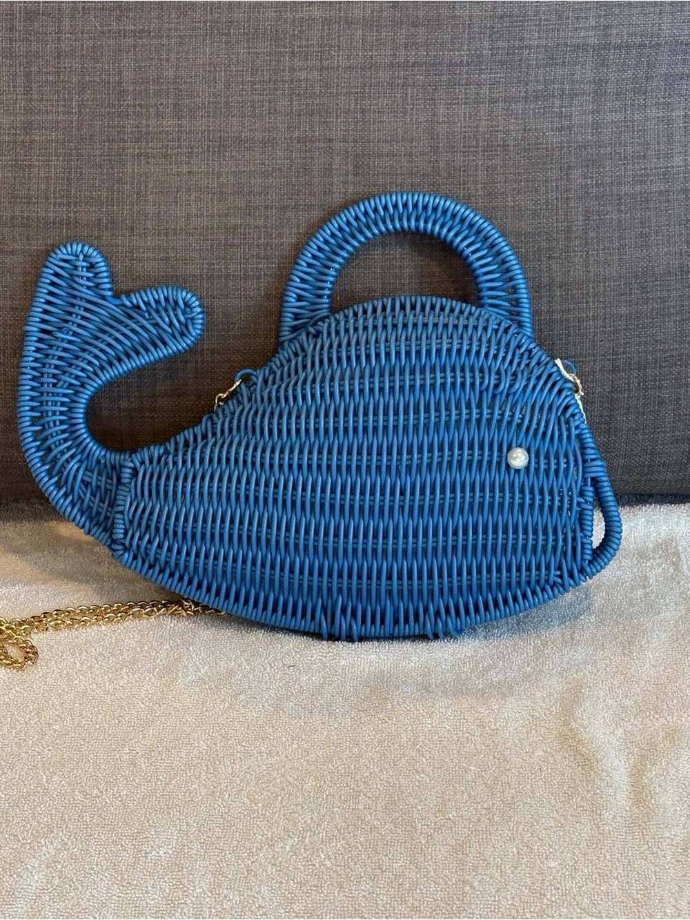 SOLD Tommy Bahama Blue Whale Wicker Purse Crossbody Bag NWT - Picture 2 of 8
